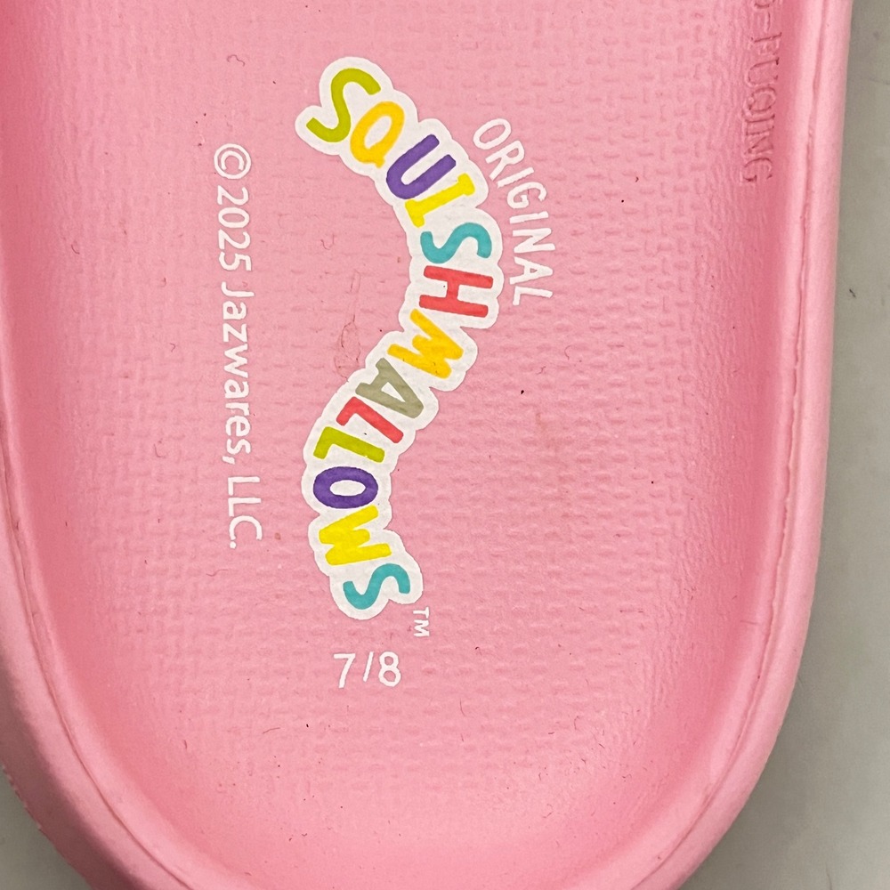 Squishmallows Slide Sandals Women Size 7/8‎ Pink Blue Cow Character Foam Slip On - Picture 6 of 6